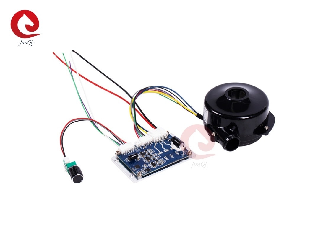 JUNQI 24V 24000rpm 57m3/h वायु प्रवाह वायु शोधक के लिए उच्च दबाव ब्रशलेस डीसी ब्लोअर प्रशंसक